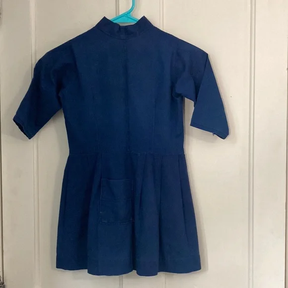Amish Dress Little Girls size 3/4 (approx. check measurements below) Dark  Blue